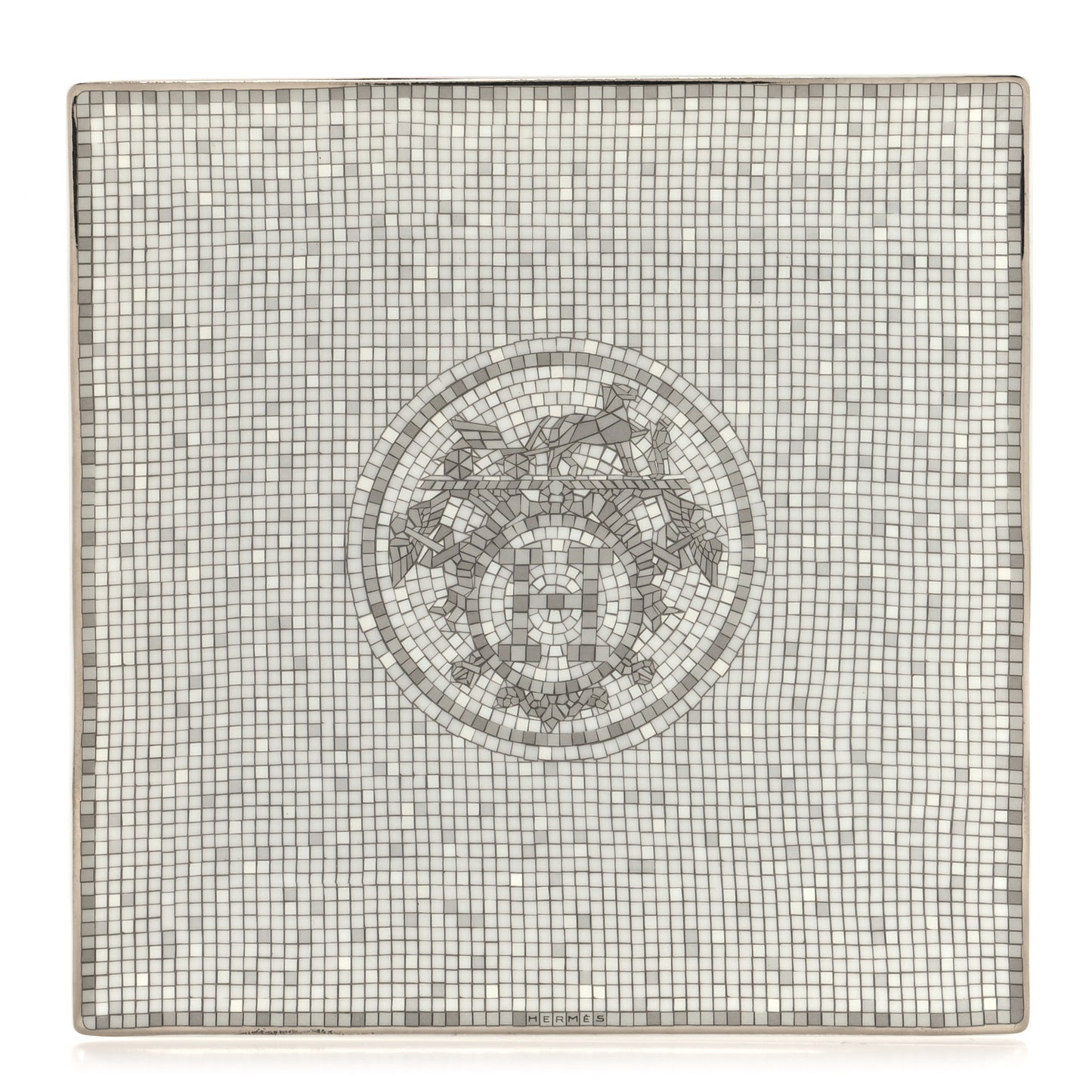 Porcelain Mosaique Au 24 Platinum Square Plate N°3