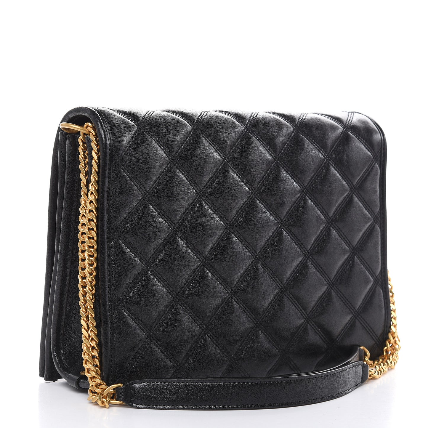 Lambskin Quilted Small Becky Chain Bag Black