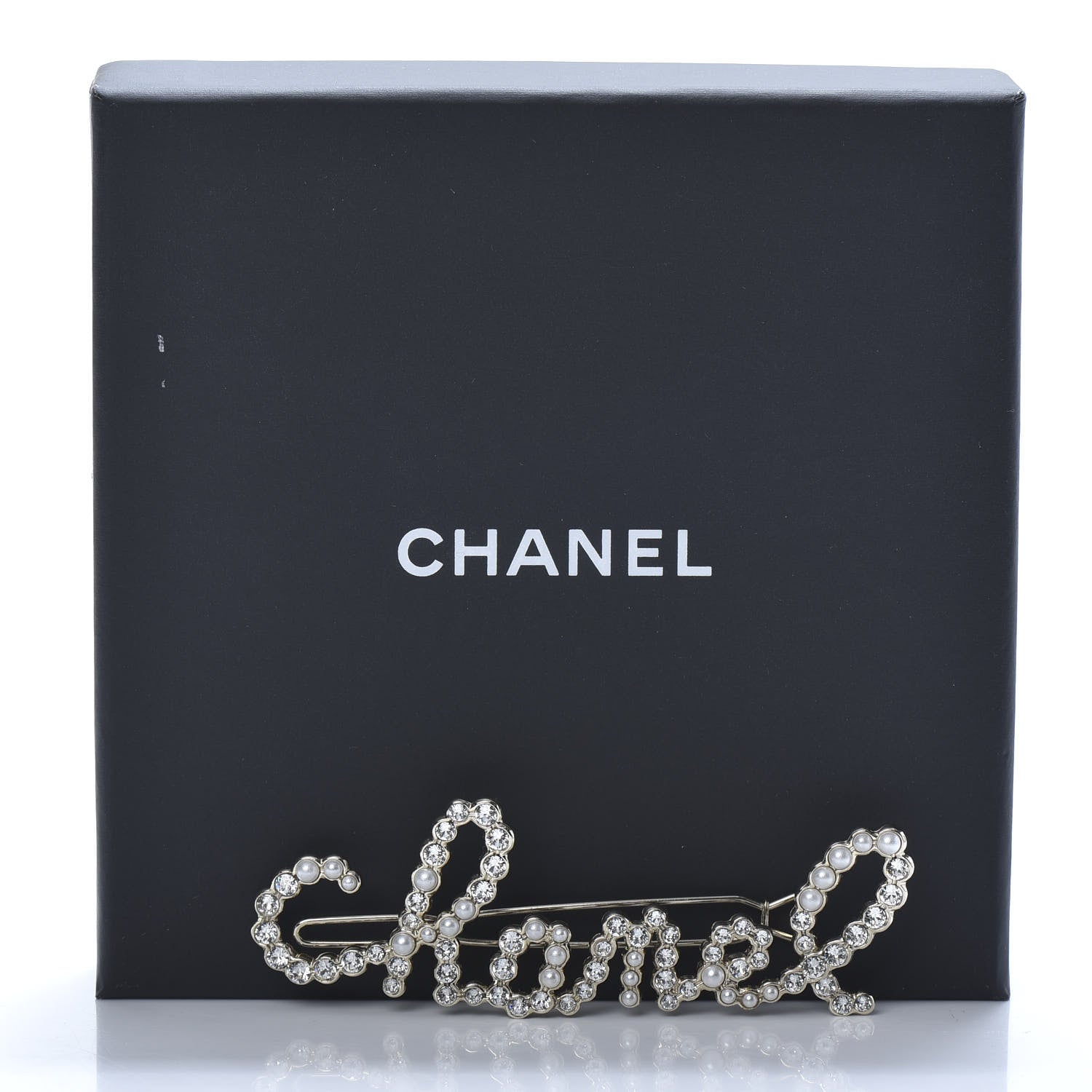 Chanel Metal Glass Swirling Pearls Hair Clip Gold 4 of 4