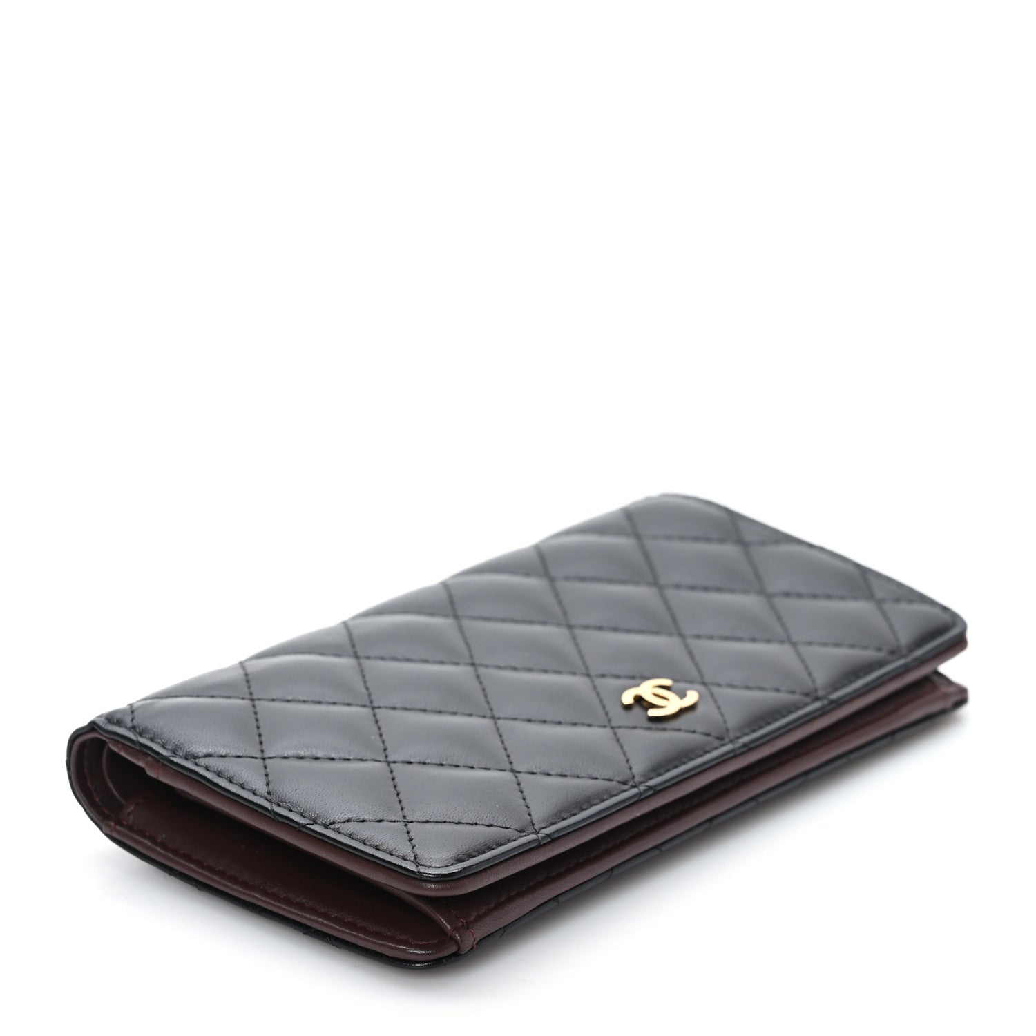 Chanel Lambskin Quilted Yen Wallet Black 4 of 9