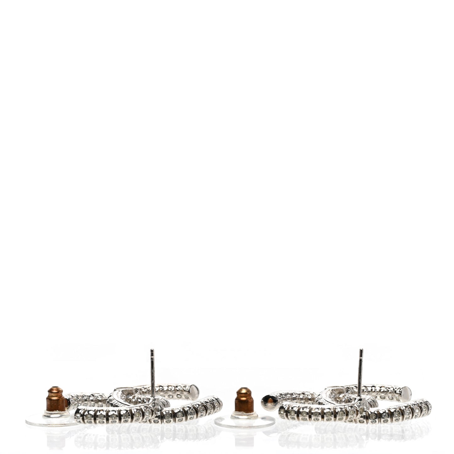 Crystal Large CC Earrings Silver