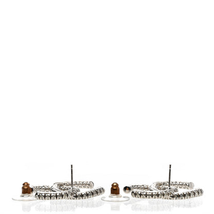 Chanel Crystal Large CC Earrings Silver 3 of 5