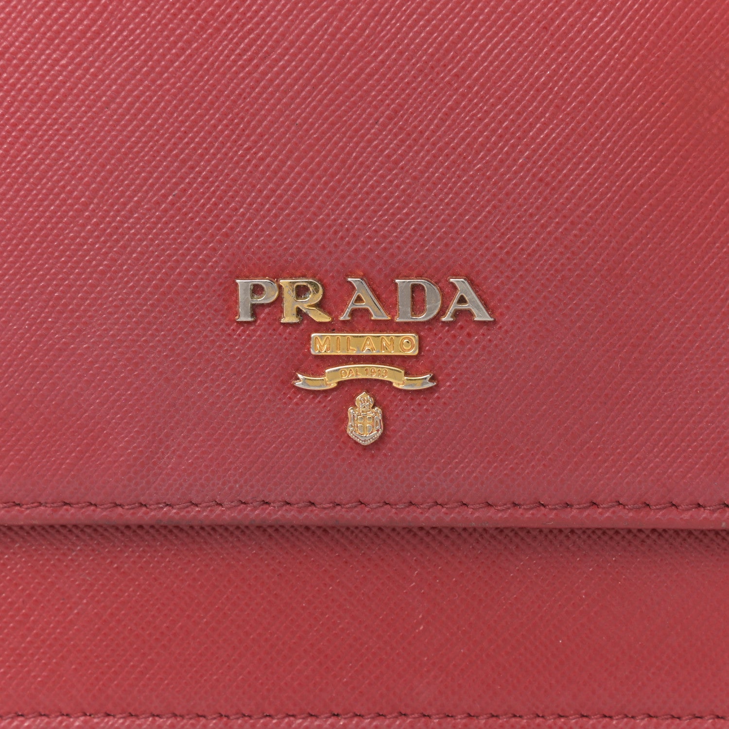Prada Saffiano Metal Flap Wallet With Strap Fuoco 8 of 14