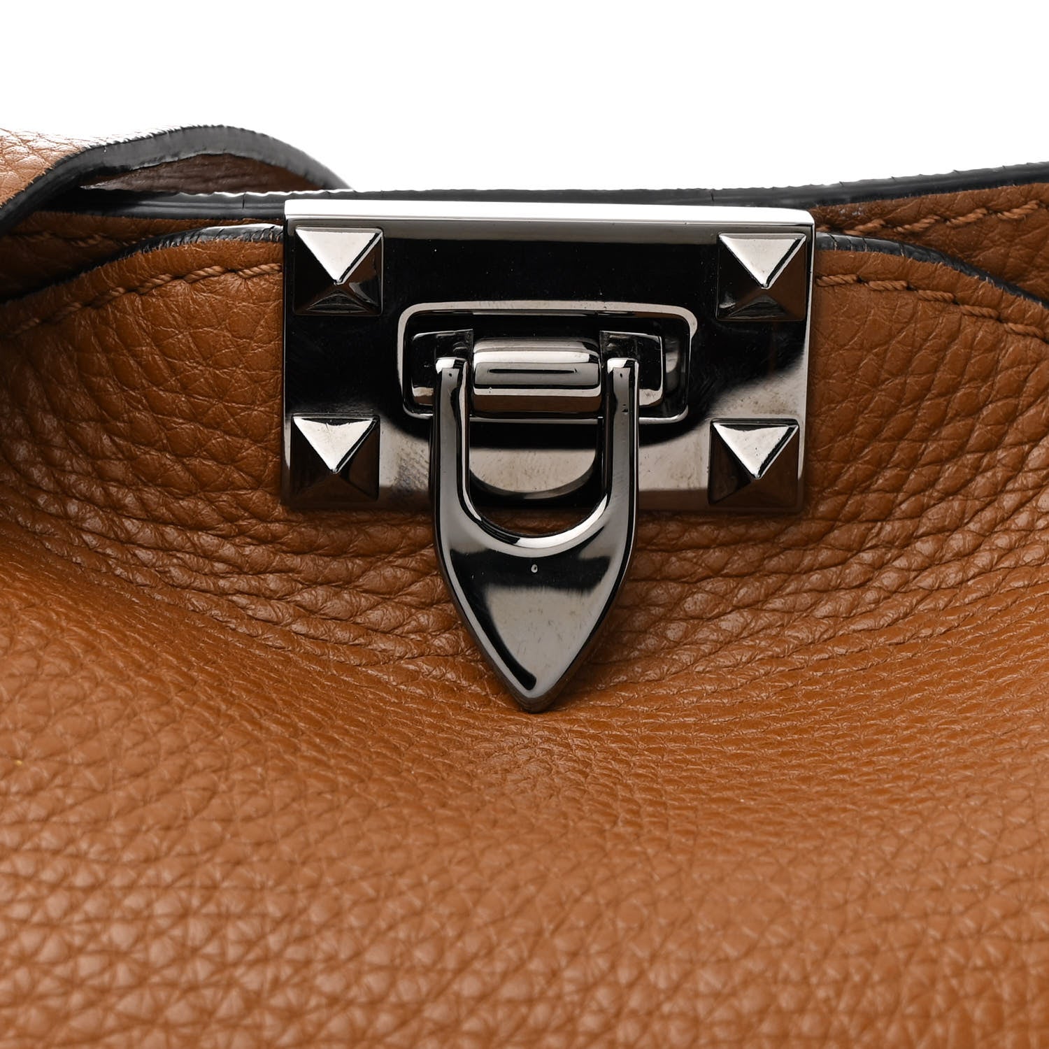 Valentino Garavani Pebbled Calfskin Small Rockstud Flip-Lock Messenger Bag Light Cuir 8 of 11
