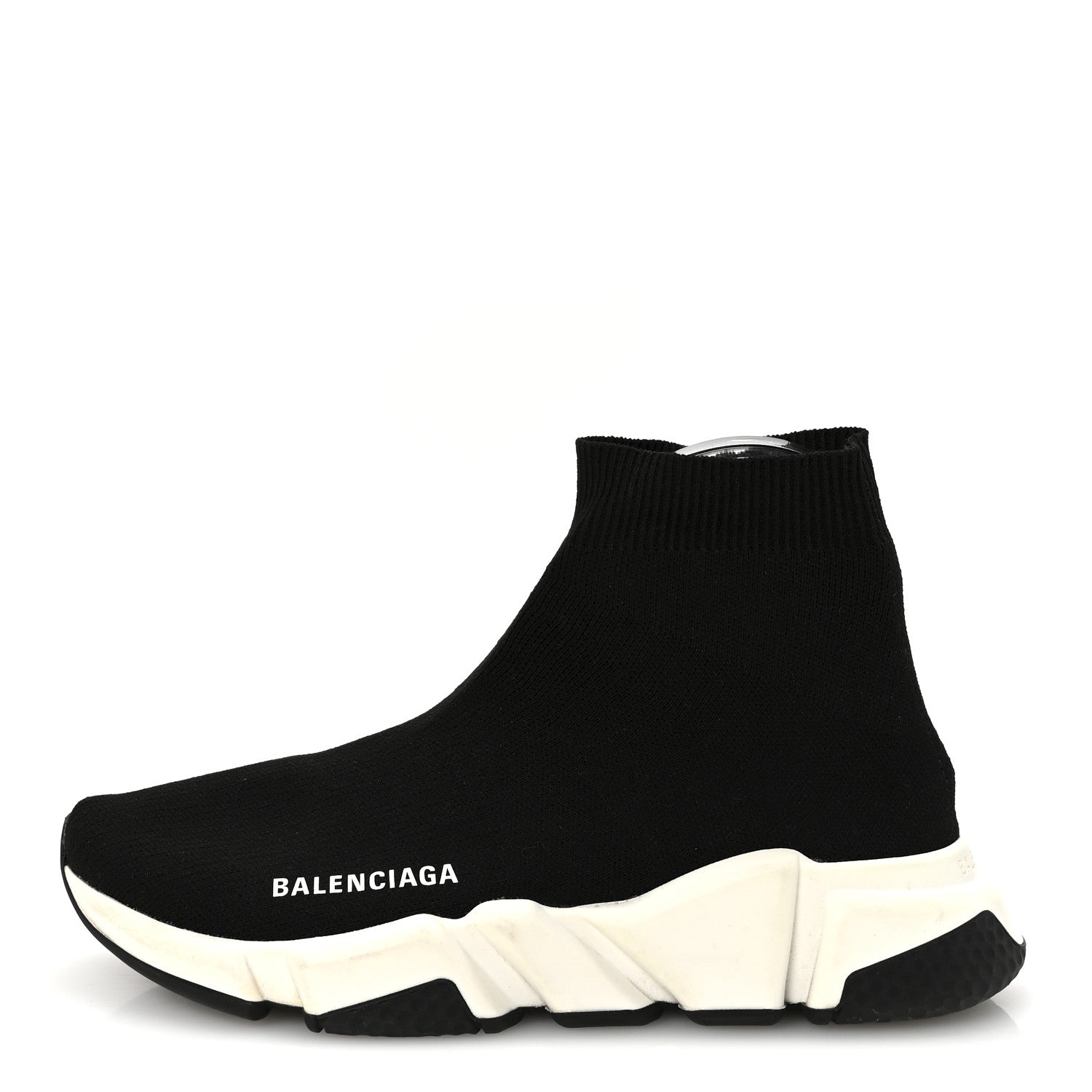 Balenciaga Neoprene Knit Womens Speed Sneakers 38 Black White 1 of 9