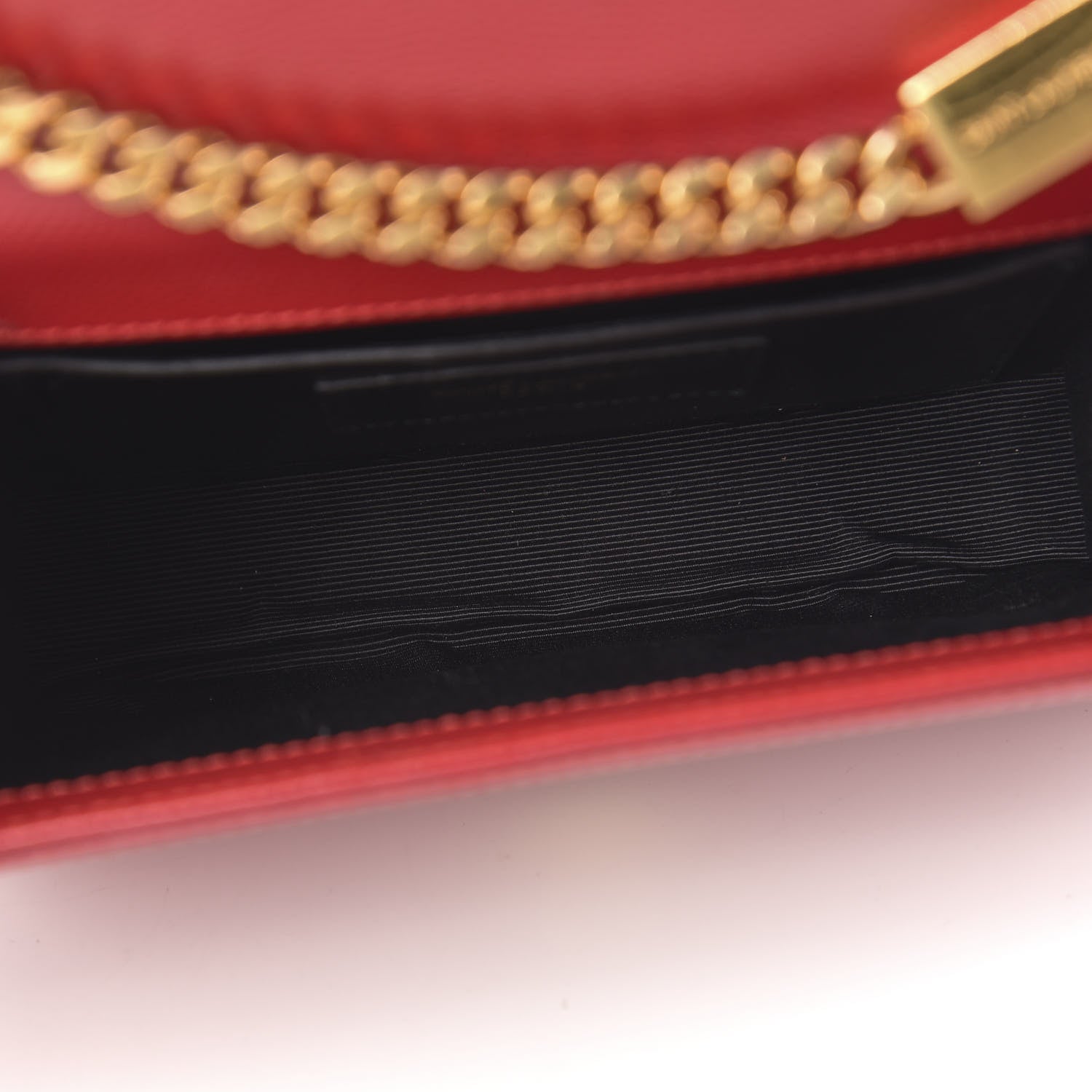 Saint Laurent Grain De Poudre Small Monogram Kate Satchel Red 5 of 9