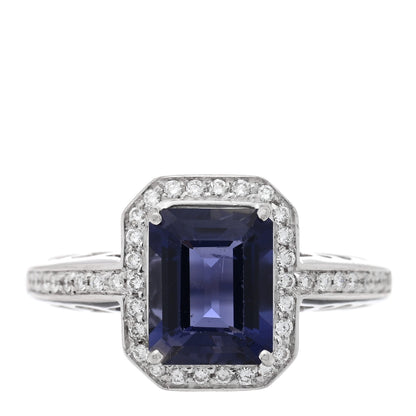 Pasquale Bruni 18K White Gold Diamond Iolite Cocktail Ring 55 7.25 1 of 4