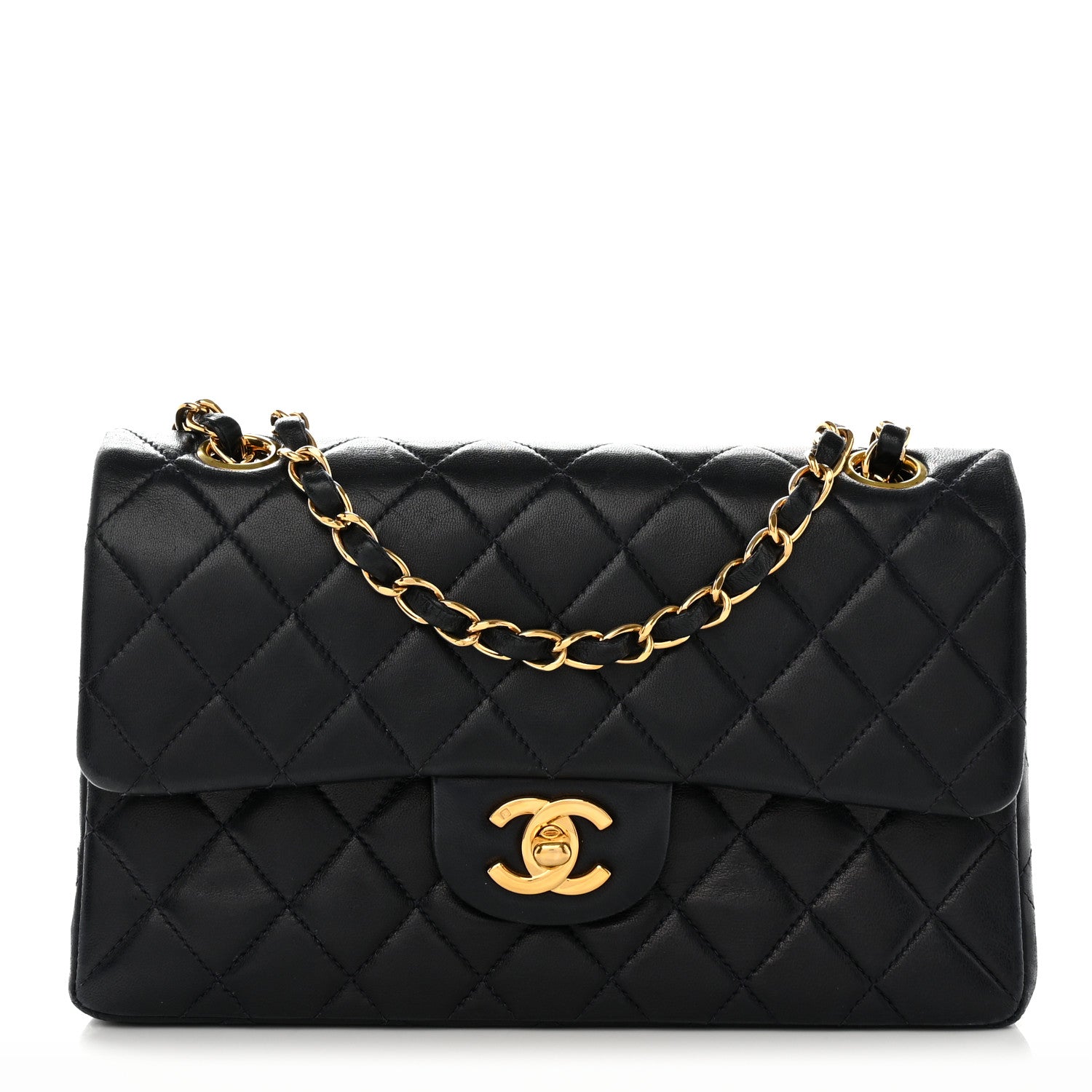 Chanel Lambskin Quilted Small Double Flap Navy 1 of 13
