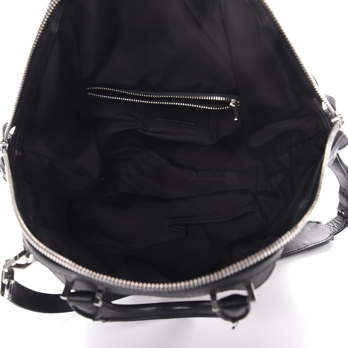 Trimmed Fleece Suede Small Emile Black Silver Hardware