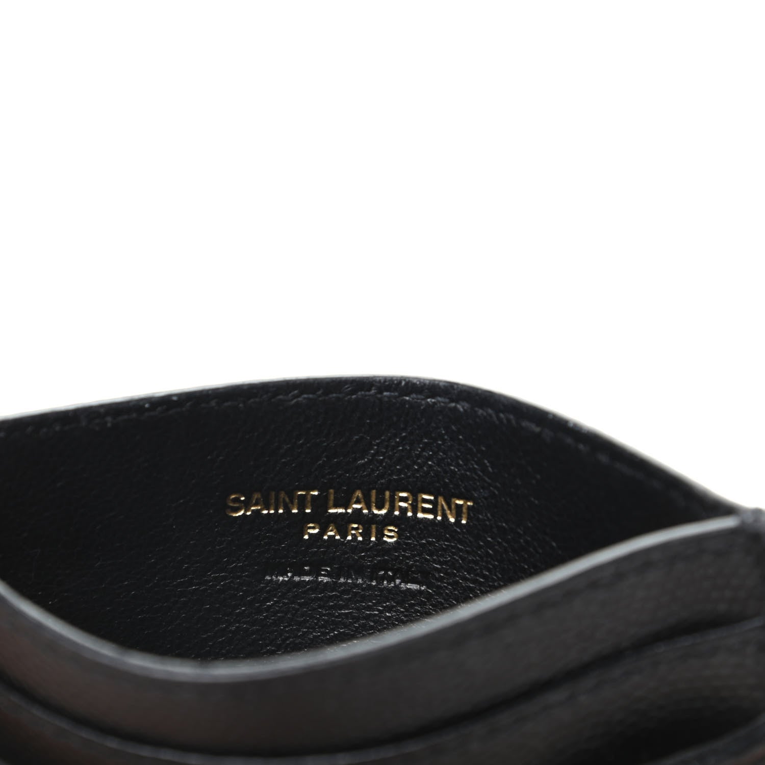 Saint Laurent Grain De Poudre Matelasse Chevron Monogram Credit Card Case Black 6 of 9