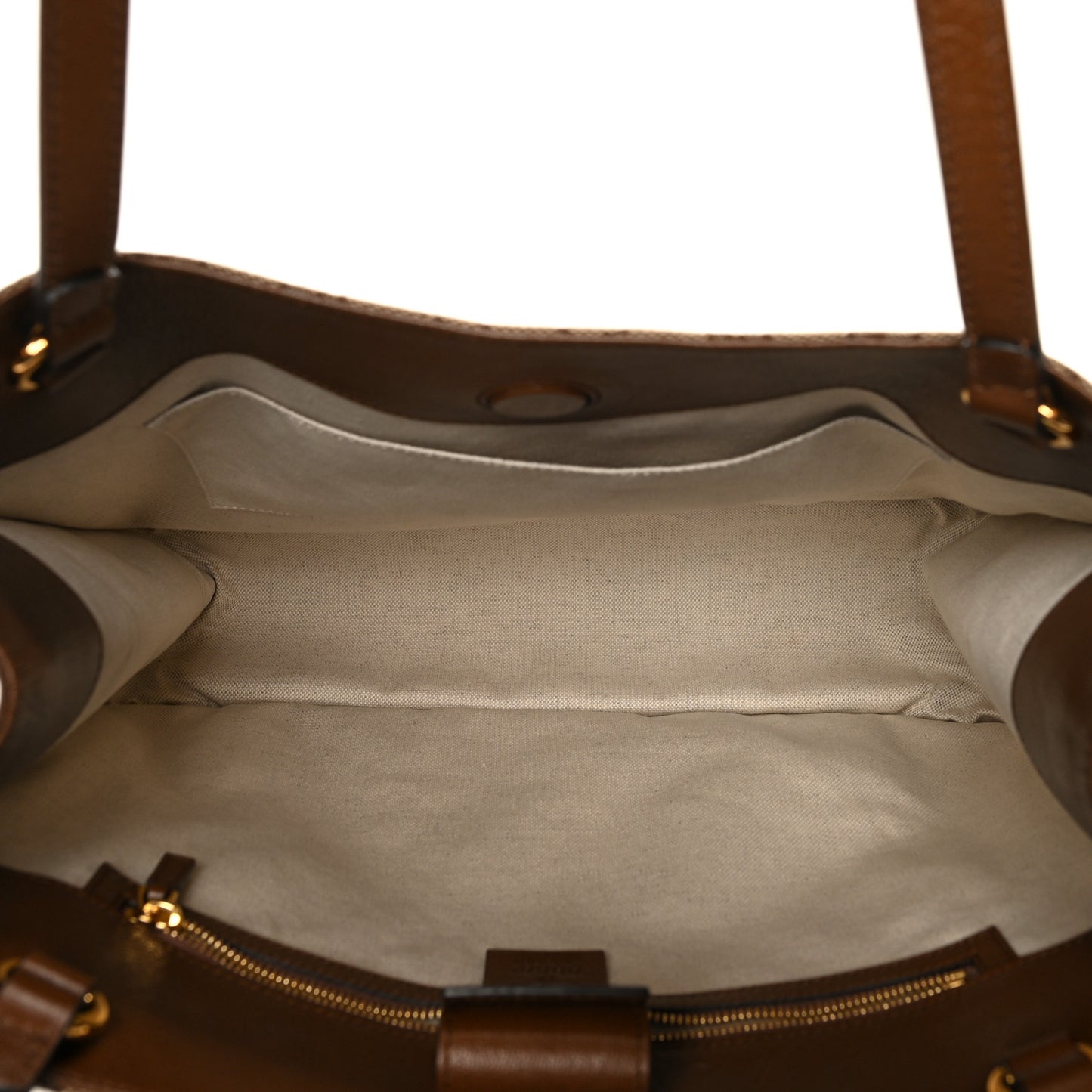 Monogram Horsebit 1955 Tote Bag Beige Brown Sugar