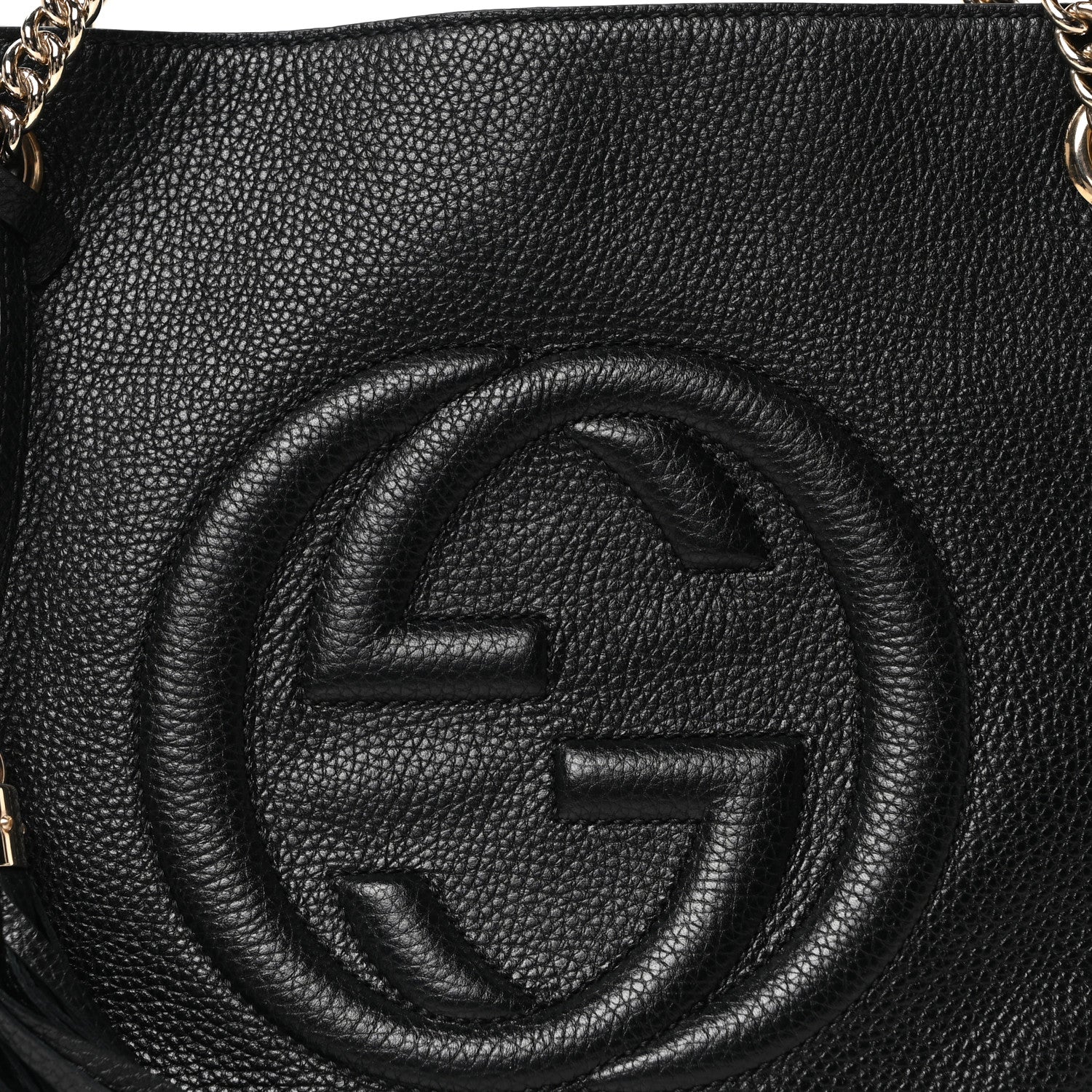 Gucci Pebbled Calfskin Medium Soho Chain Shoulder Bag Black 8 of 10