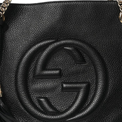 Gucci Pebbled Calfskin Medium Soho Chain Shoulder Bag Black 8 of 10