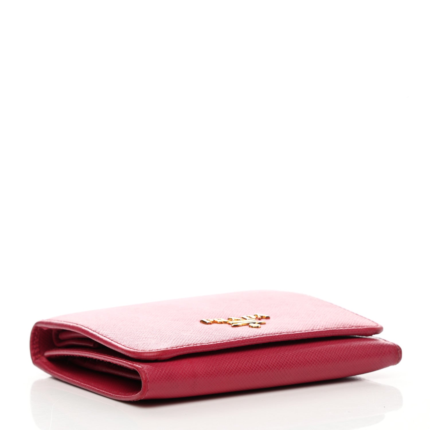 Prada Saffiano Metal Tri-Fold Wallet Peonia 4 of 10