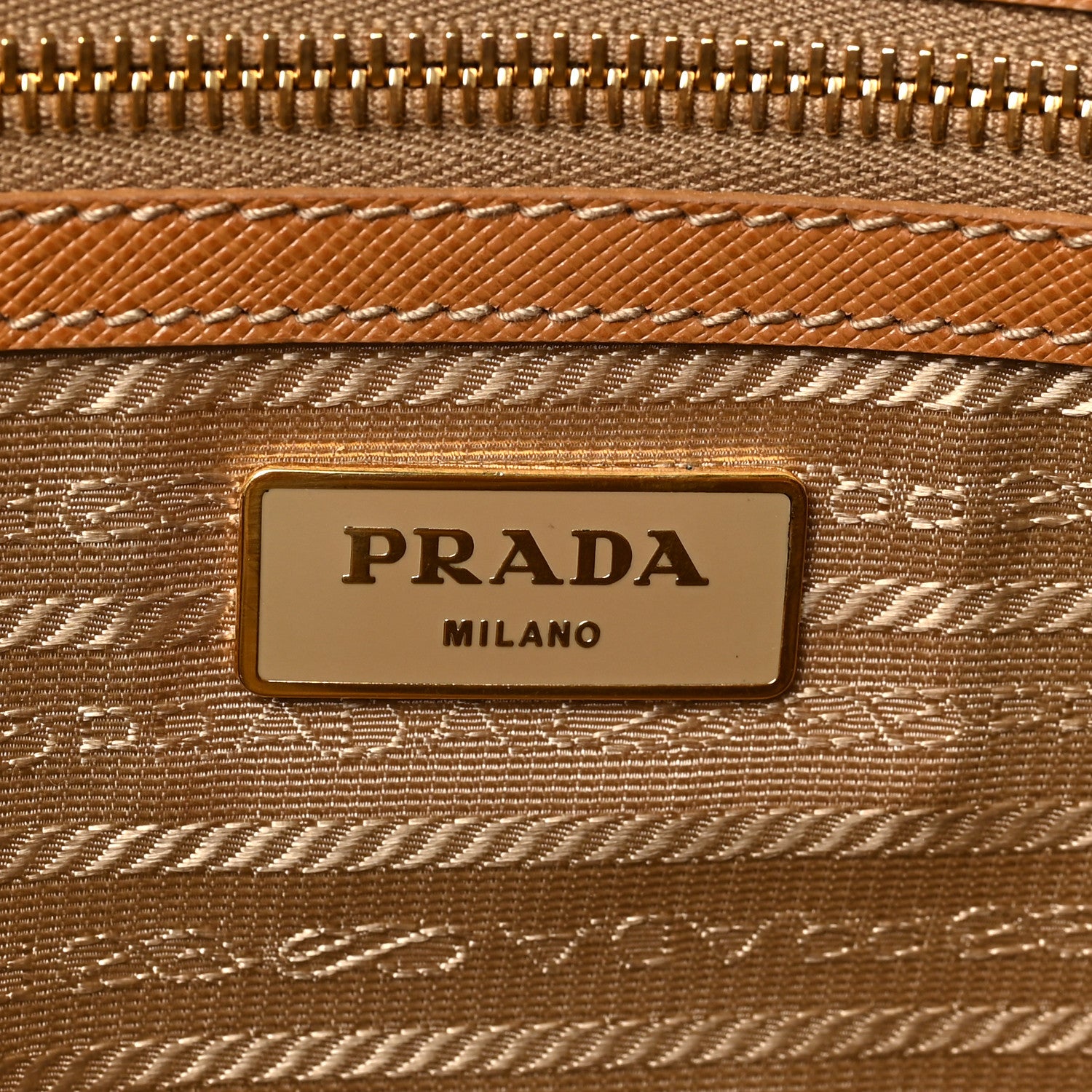 Prada Saffiano Large Galleria Double Zip Tote Caramel 6 of 8