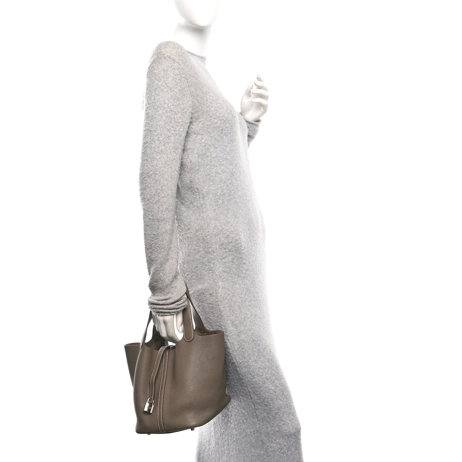 Hermes Taurillon Clemence Picotin Lock 22 MM Etoupe 2 of 12