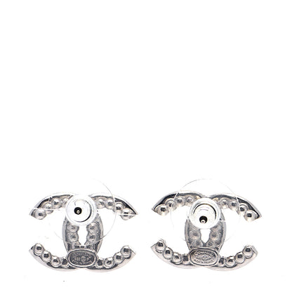 Chanel Crystal Pearl CC Earrings Silver 3 of 6