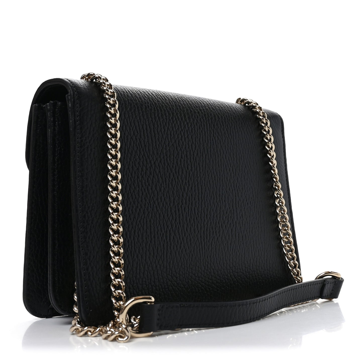 Dollar Calfskin Small Interlocking G Shoulder Bag Black Black