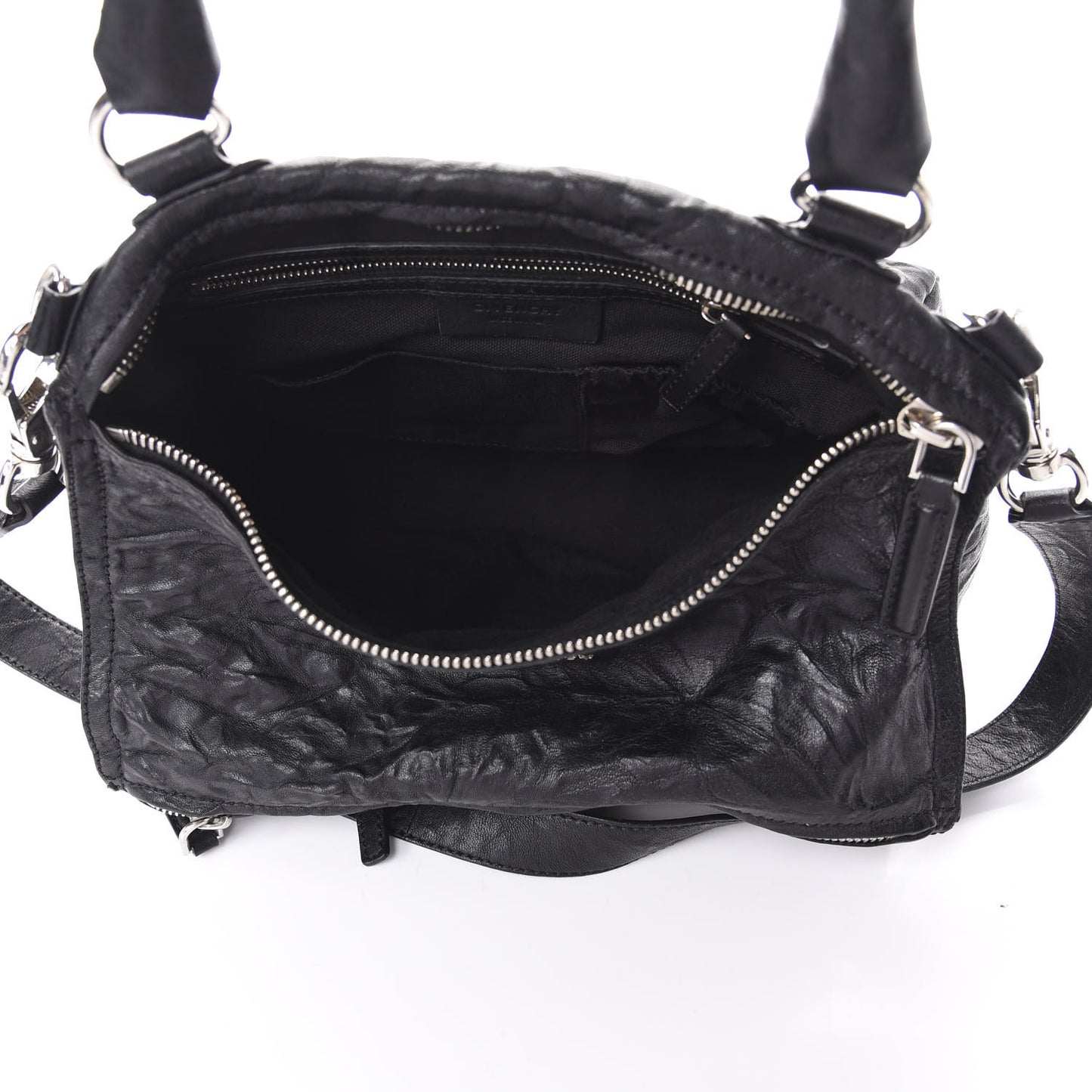 Tumbled Sheepskin Medium Pandora Bag Black