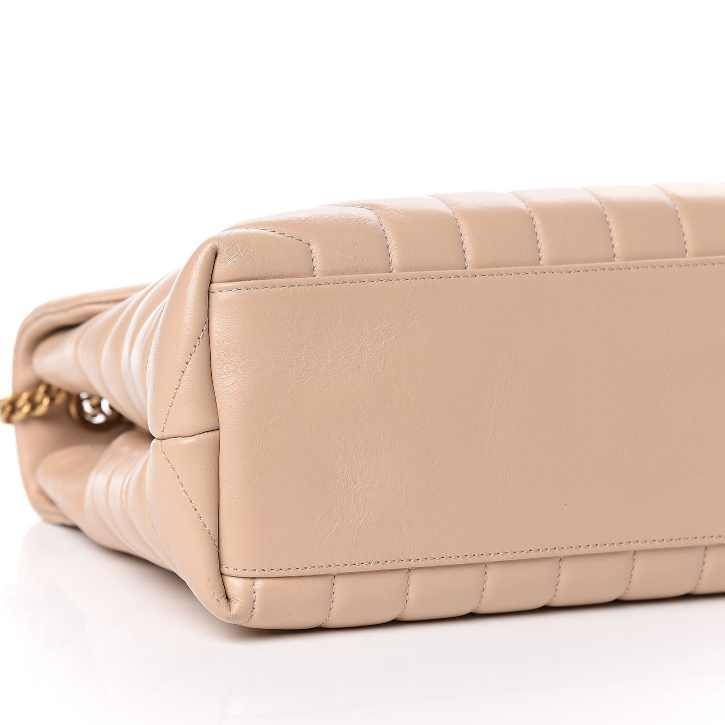 Calfskin Y Quilted Monogram Medium Loulou Chain Satchel Nude Powder