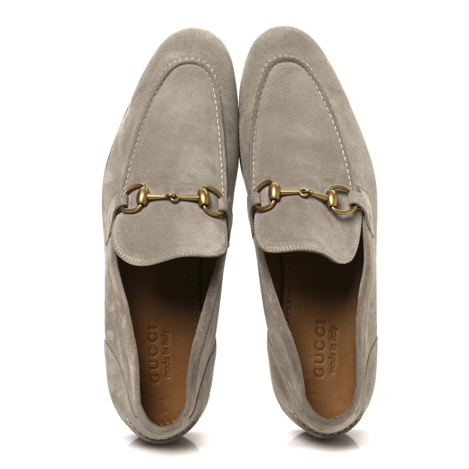 Gucci Suede Horsebit Mens Jordaan Loafers 10 Oatmeal 2 of 11