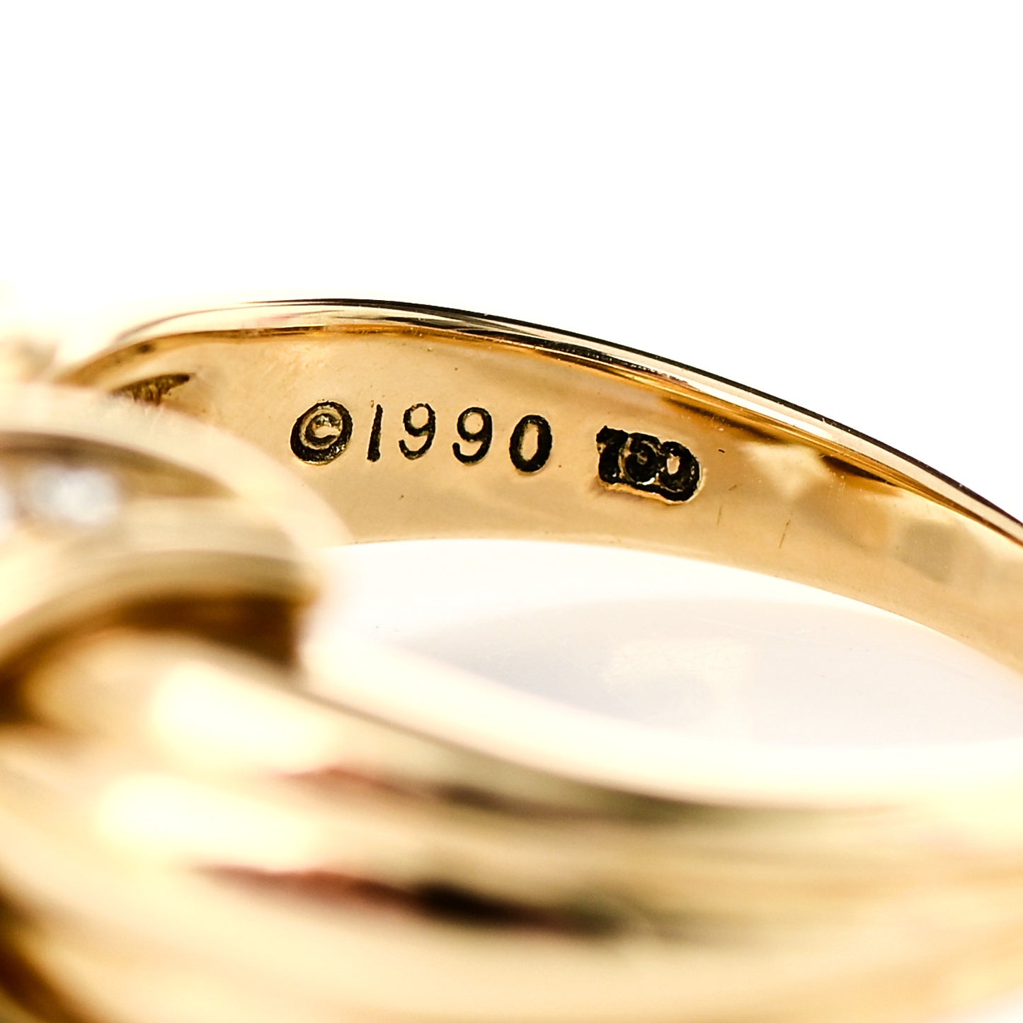 18K Yellow Gold Diamond Signature X Ring 49 4.75