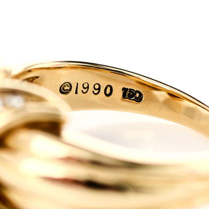 Tiffany 18K Yellow Gold Diamond Signature X Ring 49 4.75 4 of 5