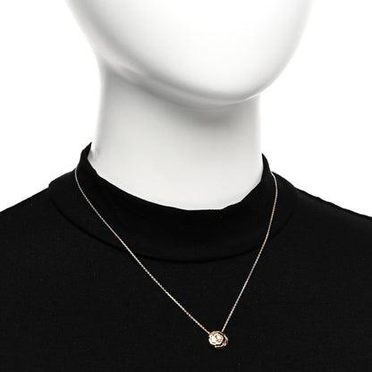 Chanel 18K Rose Gold Diamond Extrait de Camelia Pendant Necklace 2 of 6