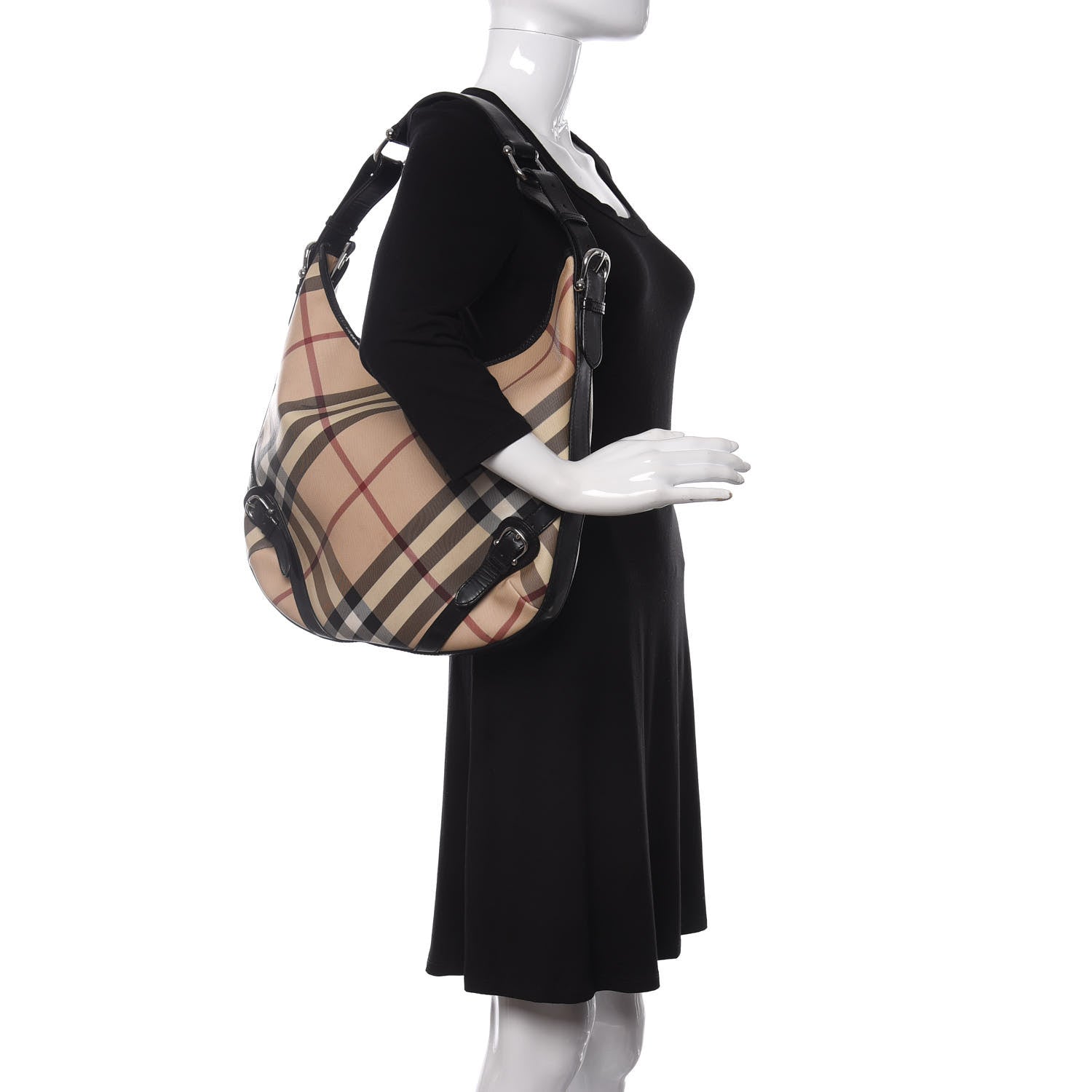Burberry Supernova Check Large Larkin Hobo Black 2 of 12