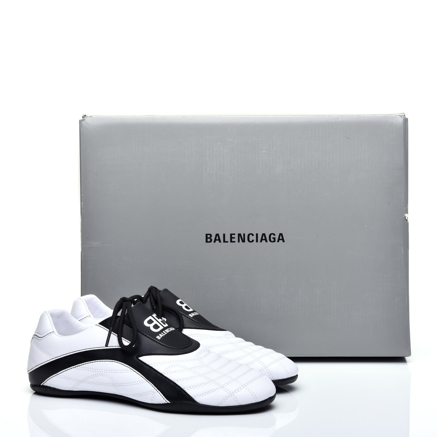 Balenciaga Matte Calfskin Womens Zen Sneaker 39 White Black 9 of 9