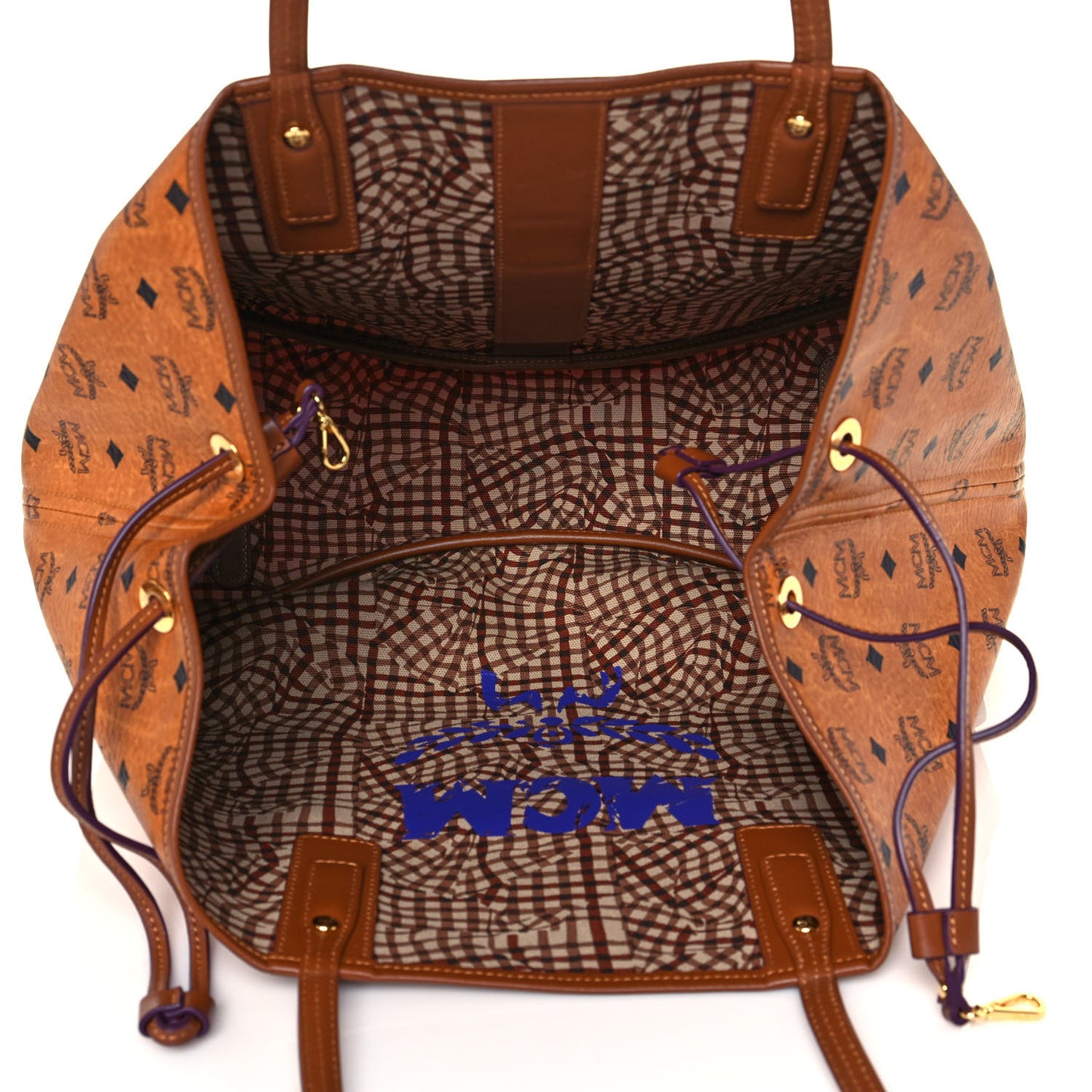Visetos Large Liz Reversible Shopper Tote Cognac