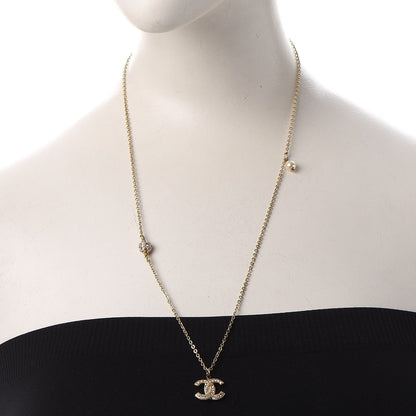 Chanel Crystal CC Necklace Light Gold 2 of 6
