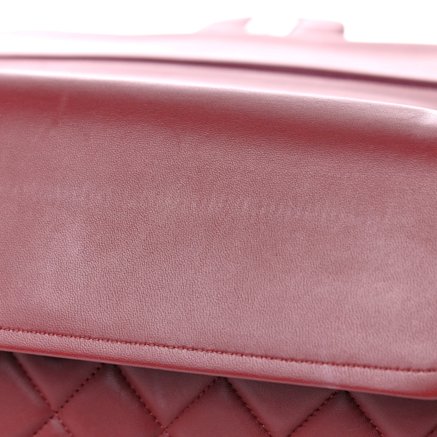 Lambskin Quilted Jumbo Double Flap Burgundy
