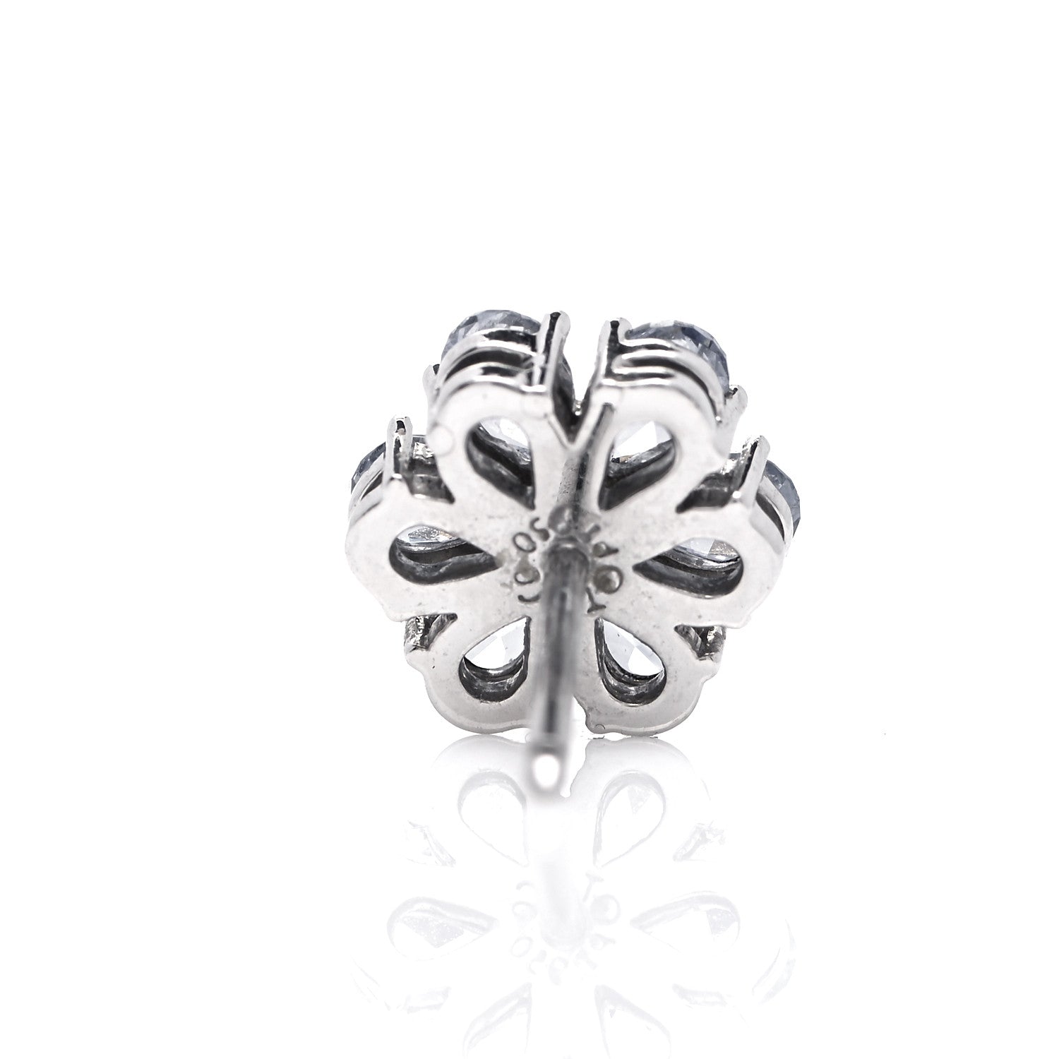 Tiffany Platinum Blue Yellow Sapphire Flower Earrings 3 of 4