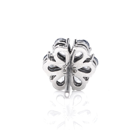 Tiffany Platinum Blue Yellow Sapphire Flower Earrings 3 of 4