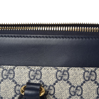 Gucci GG Supreme Monogram Small Zip Top Tote Beige Blue 10 of 10