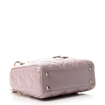 Christian Dior Metallic Lambskin Cannage Mini Lady Dior Lotus 4 of 10