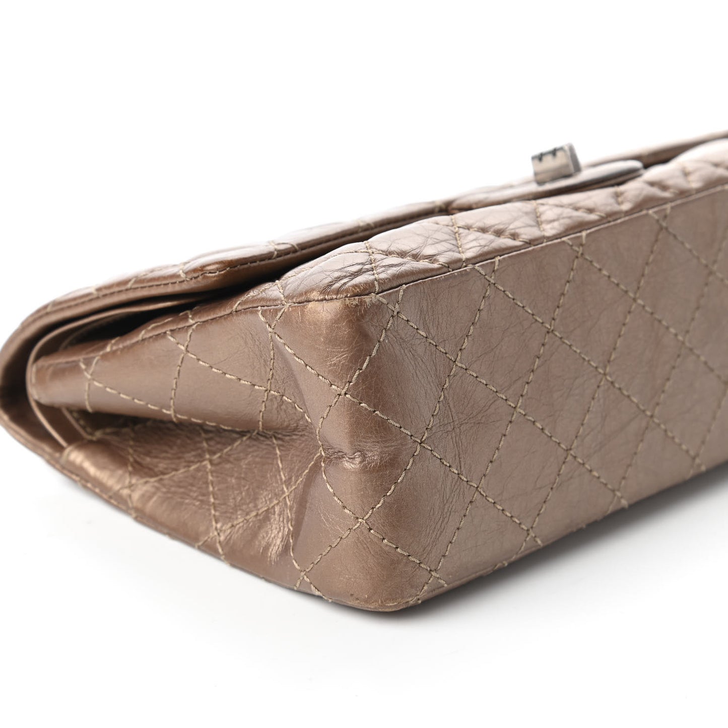 Metallic Aged Calfskin Quilted 2.55 Reissue 225 Flap Bronze