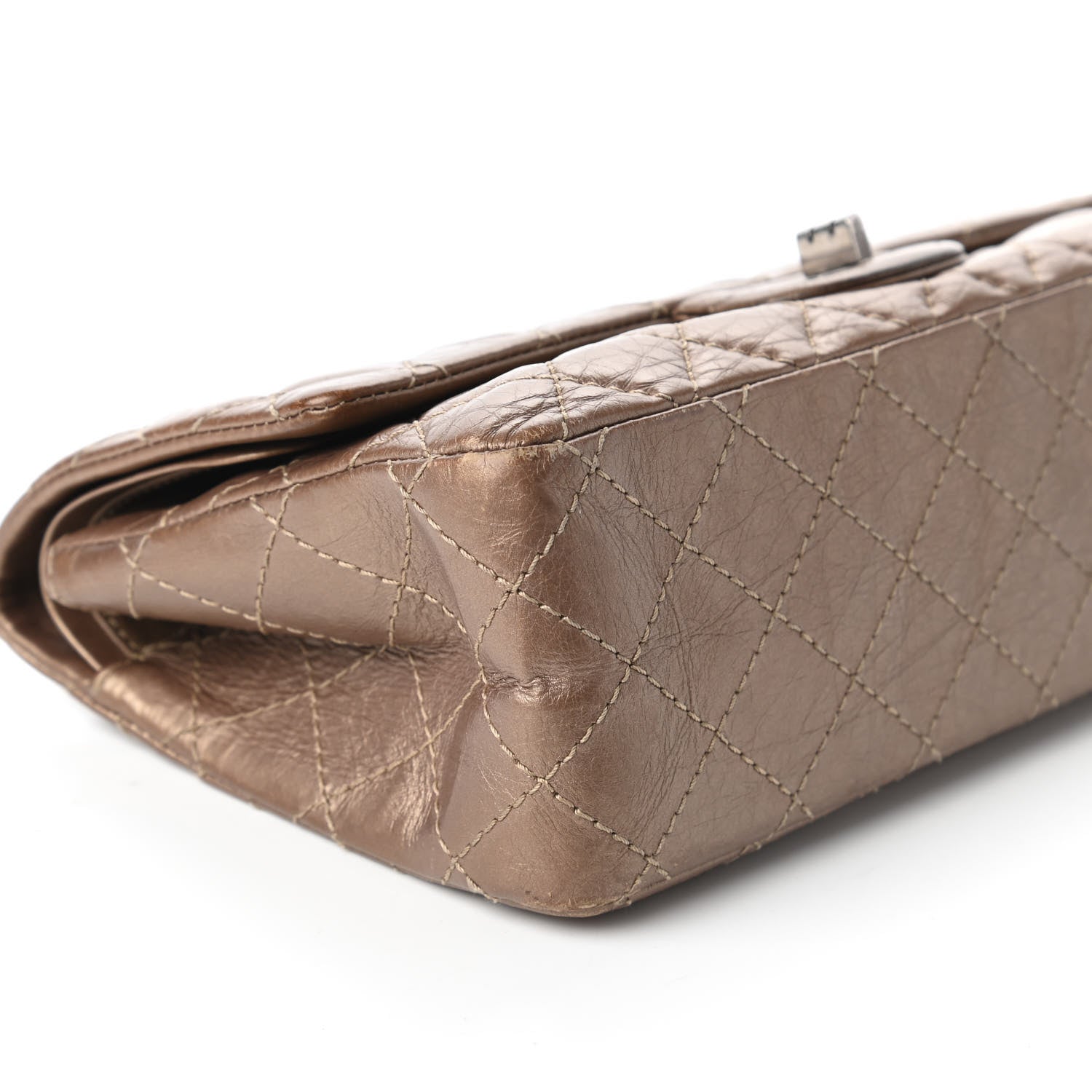 Chanel Metallic Aged Calfskin Quilted 2.55 Reissue 225 Flap Bronze 6 of 10