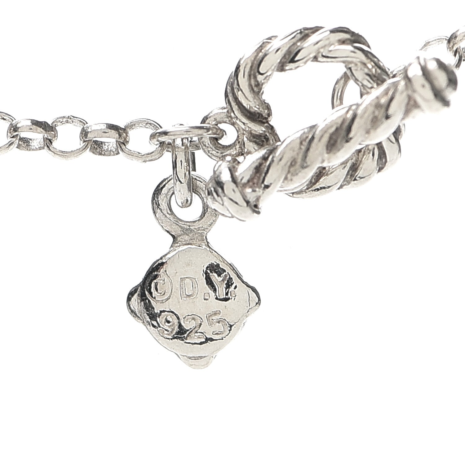 David Yurman Sterling Silver Black Onyx Station Chain Necklace 5 of 5