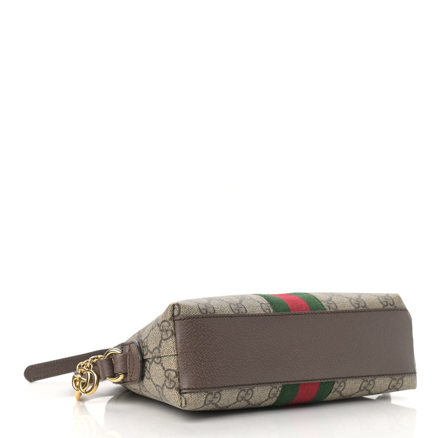 Gucci GG Supreme Monogram Textured Dollar Calfskin Web Small Ophidia Dome Shoulder Bag Beige Ebony New Acero 4 of 12
