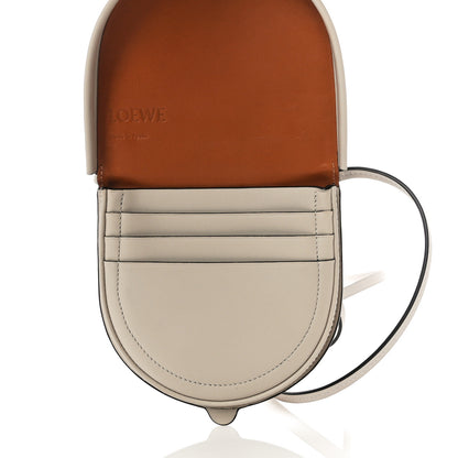 Loewe Buffed Calfskin Logo Embossed Small Heel Pouch Light Oat Tan 5 of 12