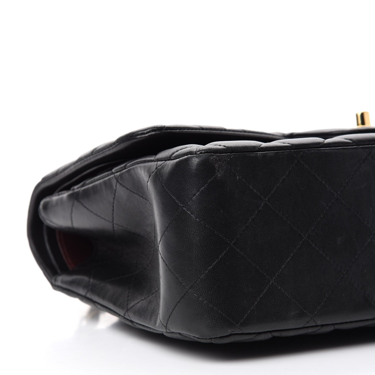 Lambskin Quilted Jumbo Double Flap Black