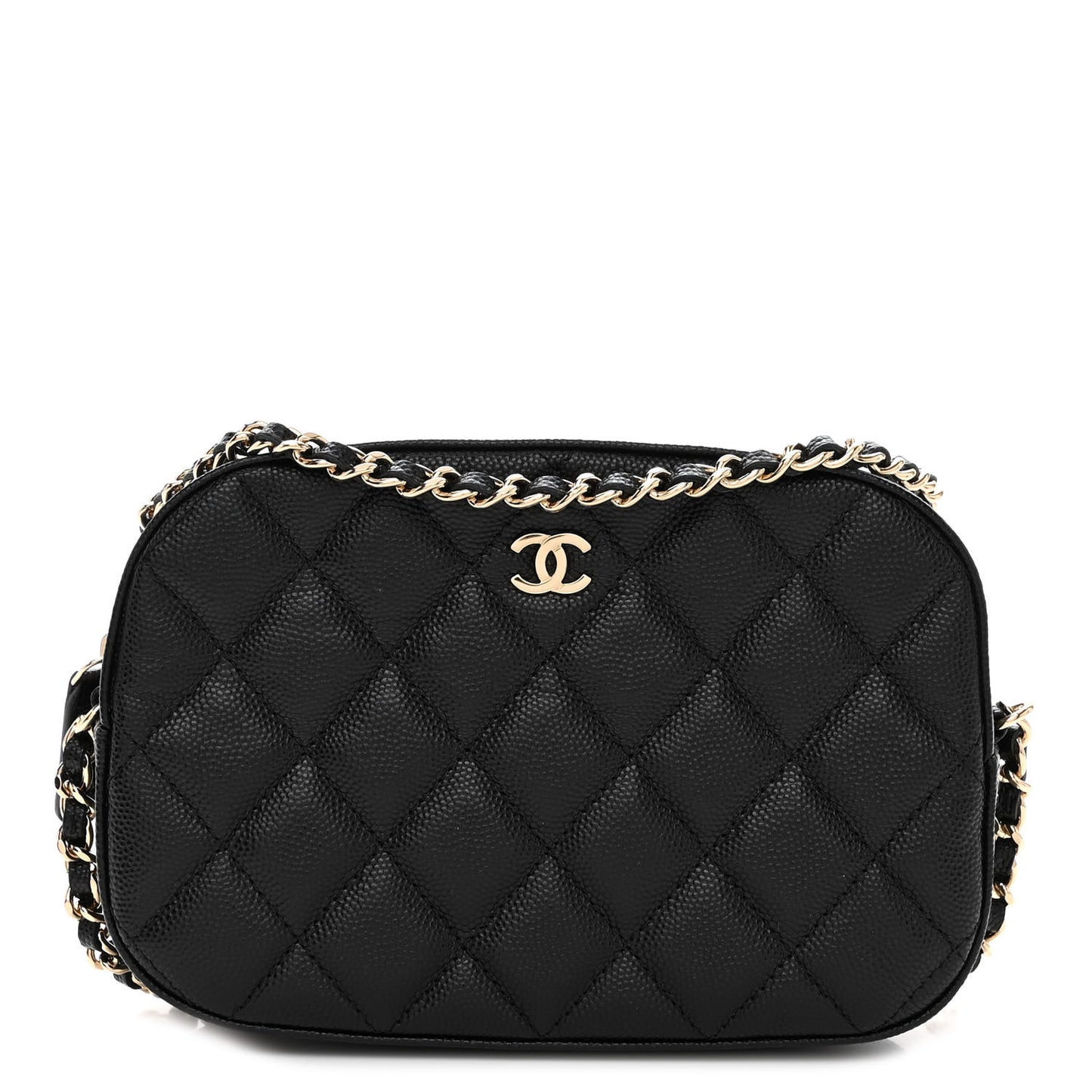 Caviar Quilted Vanity With Chain Black