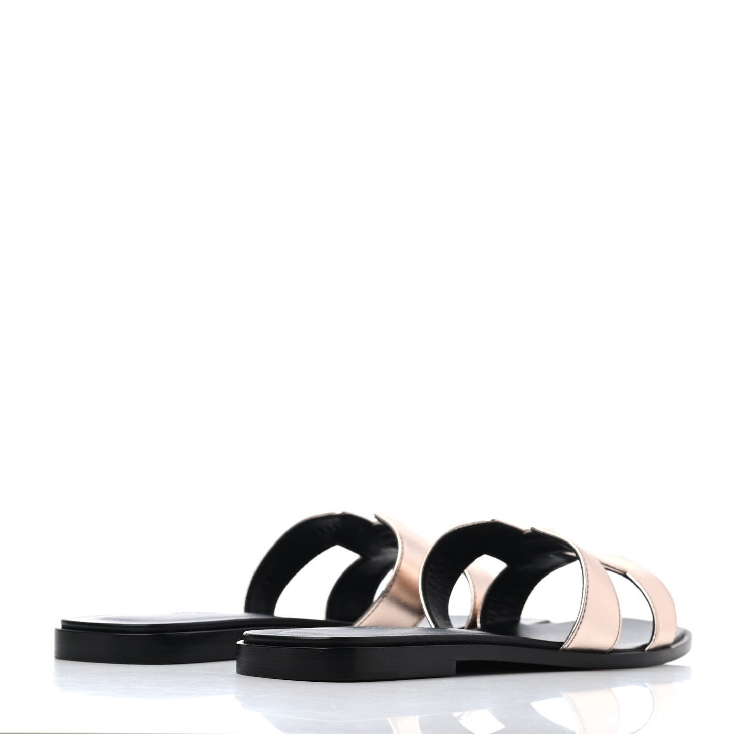 Metallic Calfskin Oran Sandals 40 Rose Dore