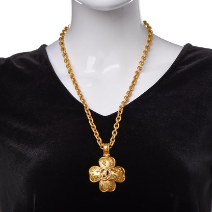 Chanel CC Pendant Chain Necklace Gold 2 of 4