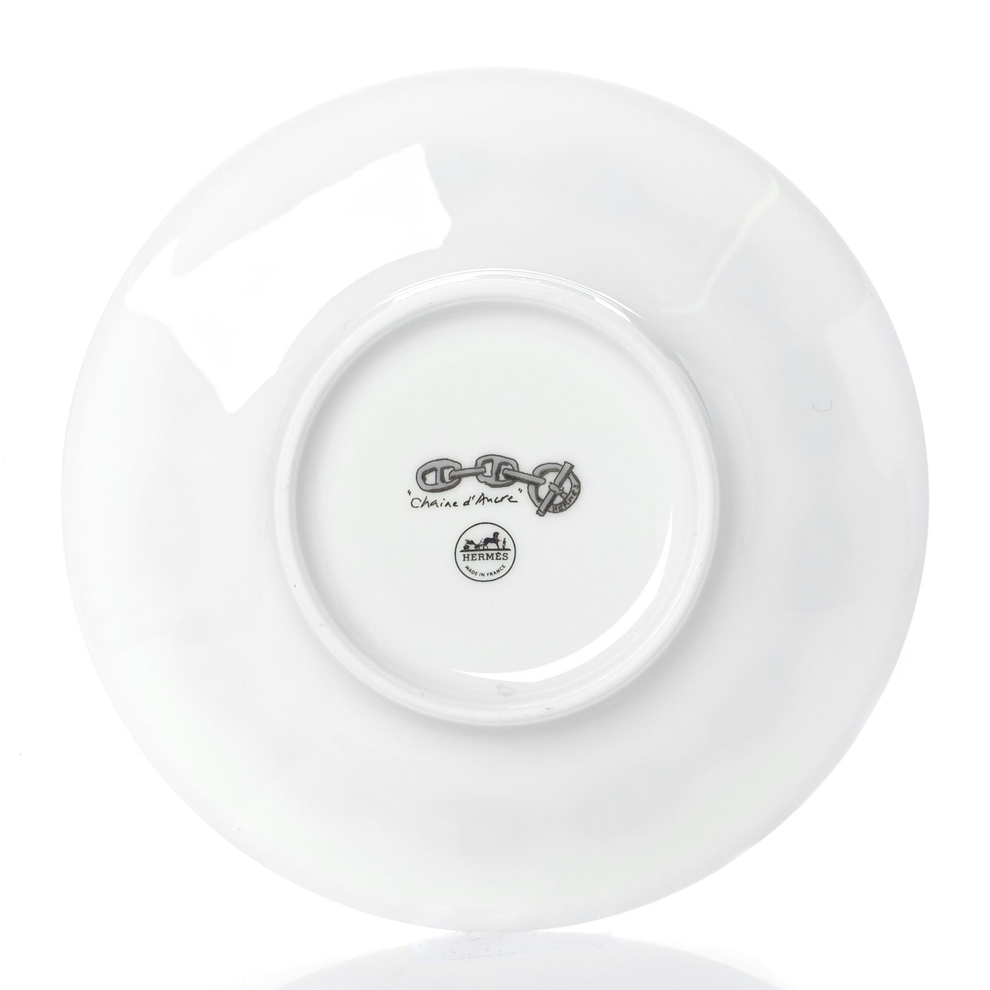 Porcelain Platinum Chaine d'Ancre Tea Cup and Saucer Set of 2