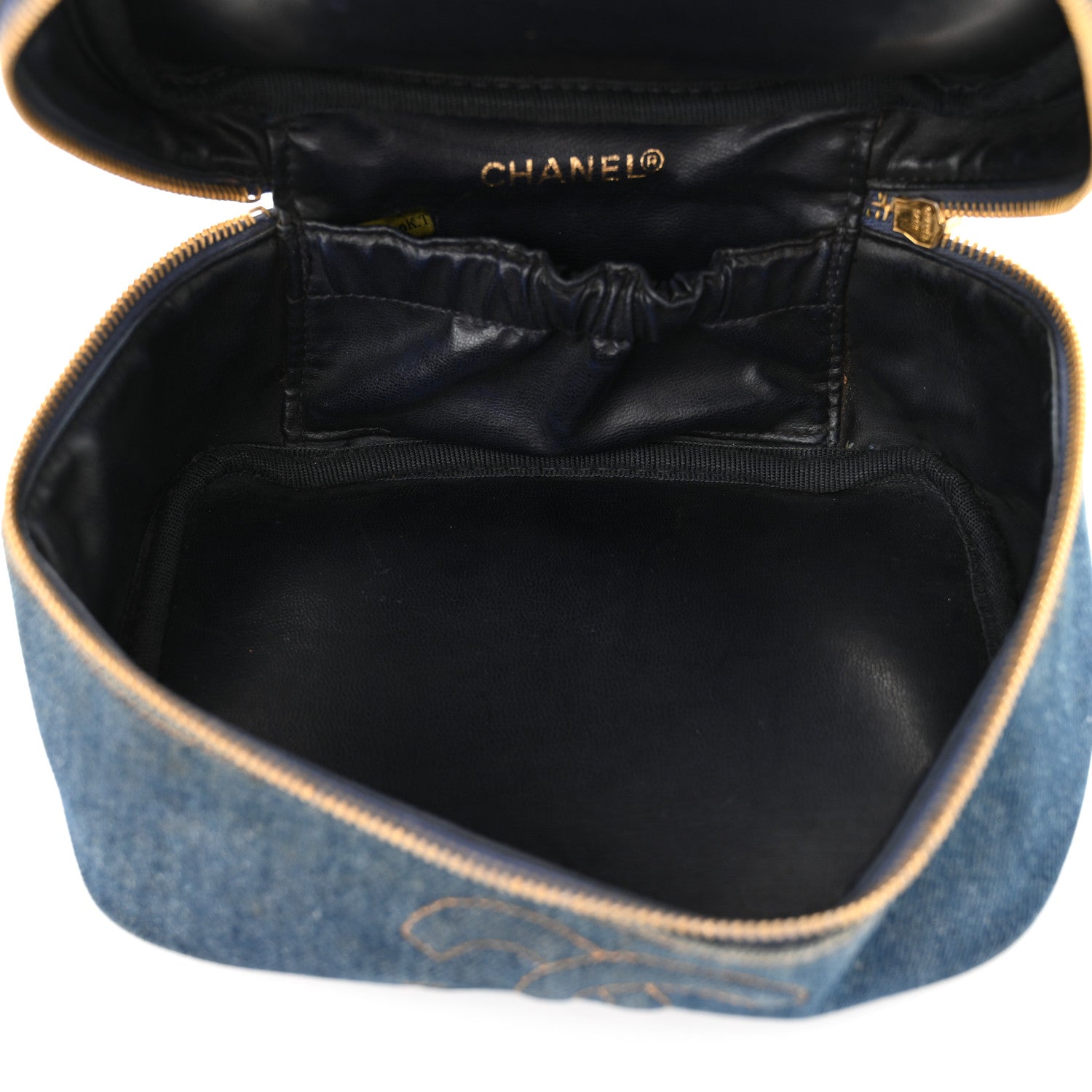 Chanel Denim Vanity Cosmetic Case Blue 5 of 16