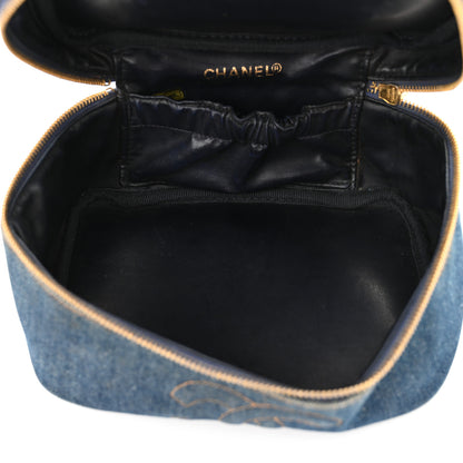 Chanel Denim Vanity Cosmetic Case Blue 5 of 16
