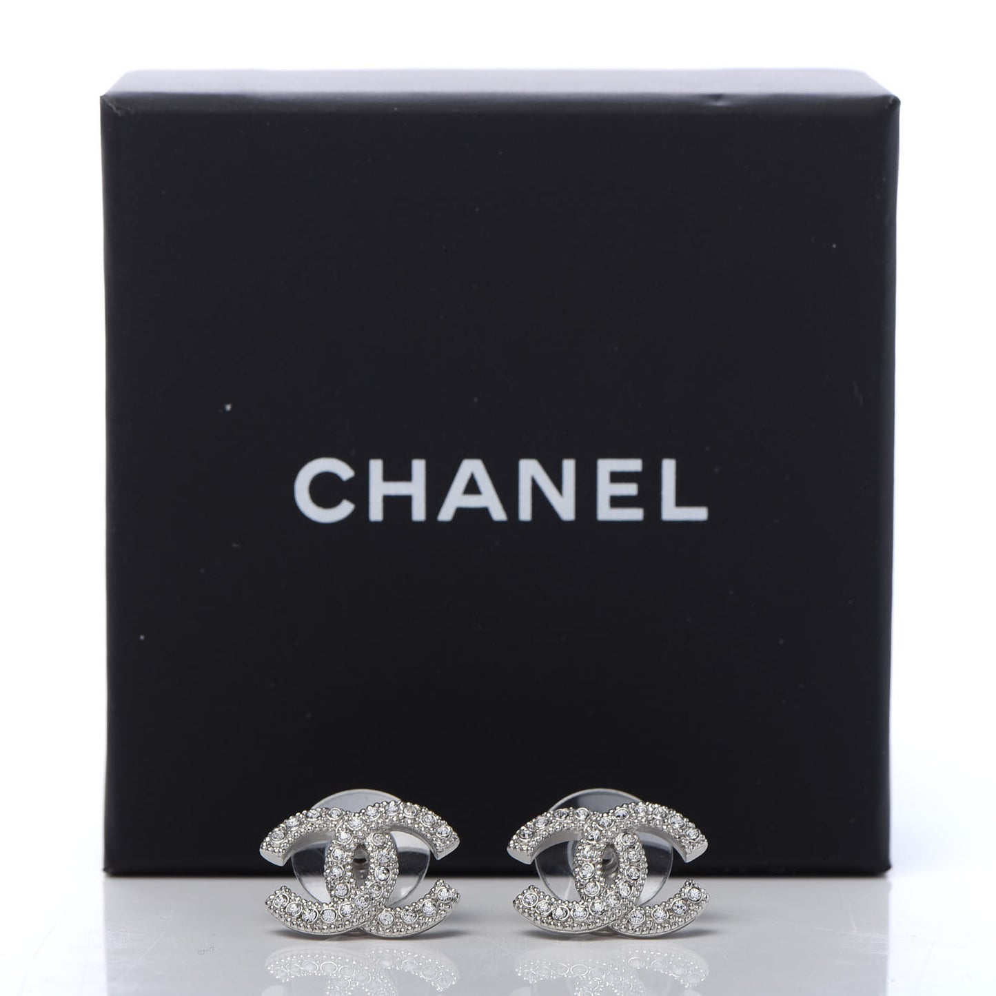 Crystal CC Earrings Silver